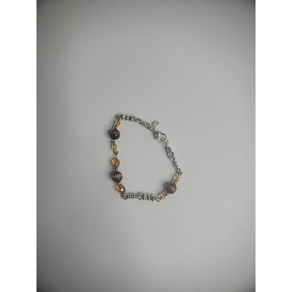 Vintage Premier Designs Silver Tone Bracelet Stone Beaded Jewelry Costume - Picture 5 of 9